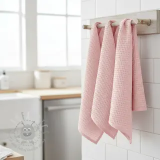 Katoen met wafelbinding light rose
