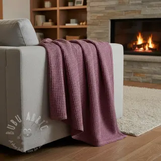 Katoen met wafelbinding mauve
