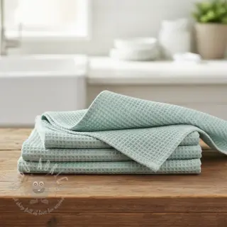 Katoen met wafelbinding mint