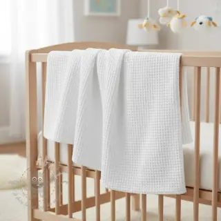 Katoen met wafelbinding white
