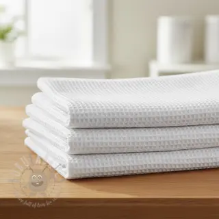 Katoen met wafelbinding white