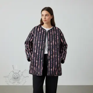 Gewatteerde stof VELVET Stripes navy