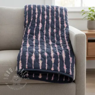 Gewatteerde stof VELVET Stripes navy