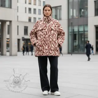 Gewatteerde stof Blurry Ikat brown