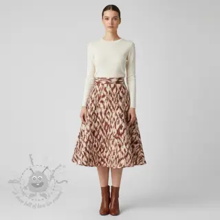Gewatteerde stof Blurry Ikat brown