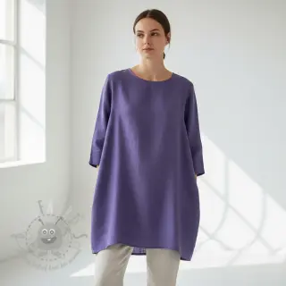 Voorgewassen linnen 170 g purple lavender