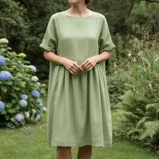 Voorgewassen linnen 170 g light green