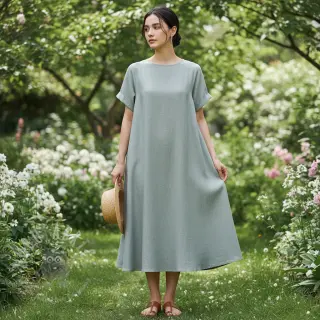 Voorgewassen linnen 170 g sage grey