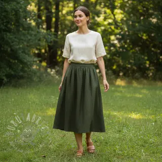 Voorgewassen linnen 170 g army green