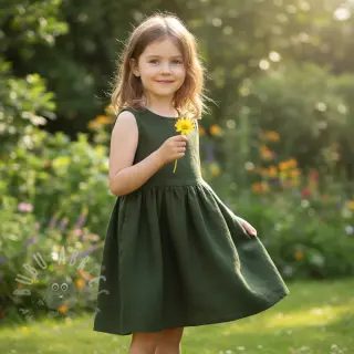 Voorgewassen linnen 170 g army green