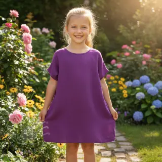 Voorgewassen linnen orchid purple