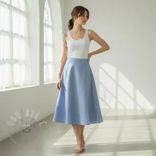 Voorgewassen linnen lavender blue