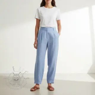 Voorgewassen linnen lavender blue