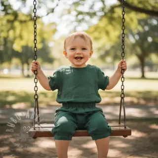 Voorgewassen linnen 170 g forest green