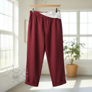 Voorgewassen linnen 170 g bordeaux