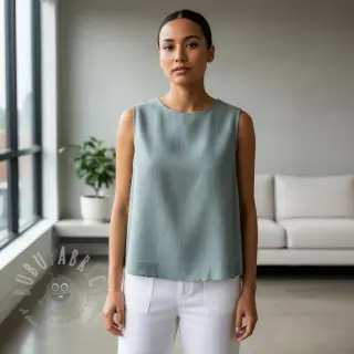 Voorgewassen linnen ocean green
