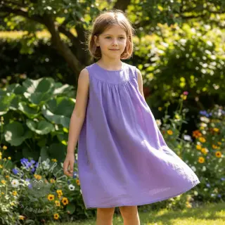 Voorgewassen linnen purple