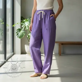 Voorgewassen linnen purple