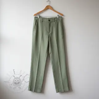 Voorgewassen linnen old green