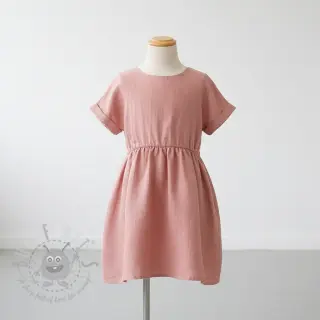 Voorgewassen linnen old rose