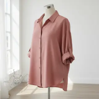 Voorgewassen linnen old rose