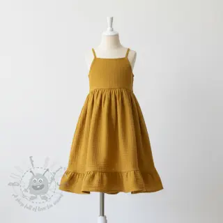 Dubbelgaas/mousseline dark ochre