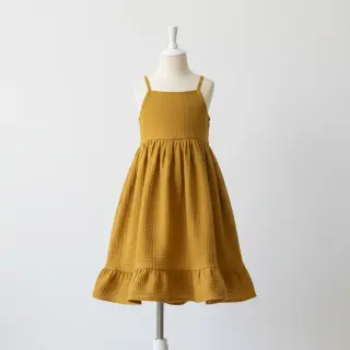 Dvojitá gázovina/mušelín dark ochre