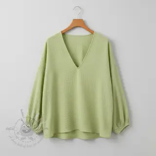 Dubbelgaas/mousseline soft green