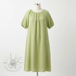 Dubbelgaas/mousseline soft green