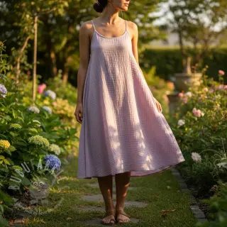 Dubbelgaas/mousseline soft lilac ORGANIC