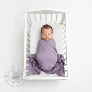 Dubbelgaas/mousseline dark lilac ORGANIC