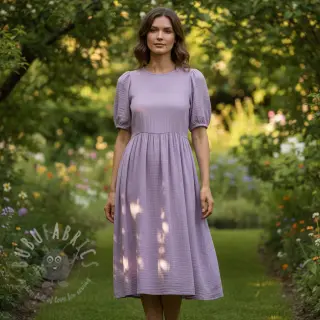 Dubbelgaas/mousseline dark lilac ORGANIC