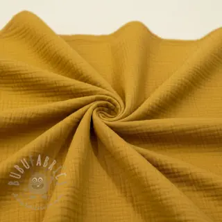 Dubbelgaas/mousseline dark ochre ORGANIC