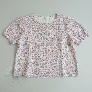 Dubbelgaas/mousseline Flower Michaela off white digital print