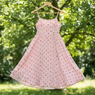 Dubbelgaas/mousseline Fruits cherry soft rose