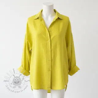 Dubbelgaas/mousseline Vintage neon yellow