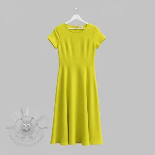 Dubbelgaas/mousseline Vintage neon yellow