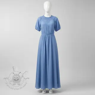 Dubbelgaas/mousseline royal blue