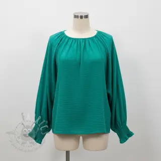 Dubbelgaas/mousseline dark teal