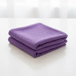 Dvojitá gázovina/mušelín violet ORGANIC