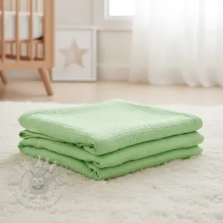 Dubbelgaas/mousseline light lime ORGANIC