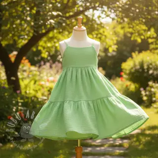Dubbelgaas/mousseline light lime ORGANIC