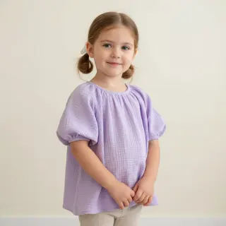 Dvojitá gázovina/mušelín bright violet ORGANIC