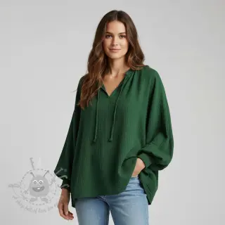 Dubbelgaas/mousseline dark green ORGANIC