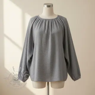 Dubbelgaas/mousseline grey ORGANIC