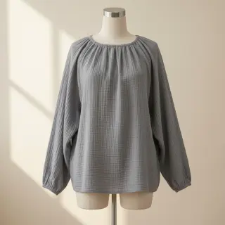 Dvojitá gázovina/mušelín grey ORGANIC