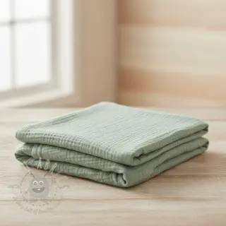Dubbelgaas/mousseline dark mint ORGANIC