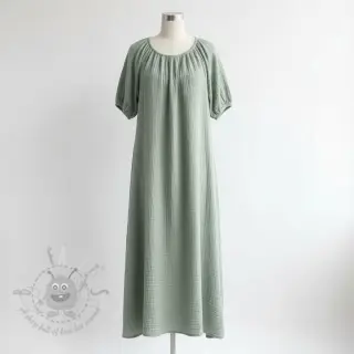 Dubbelgaas/mousseline dark mint ORGANIC