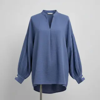 Dvojitá gázovina/mušelín midnight blue