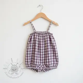 Dubbelgaas/mousseline Double sided CHECKS MINI grape